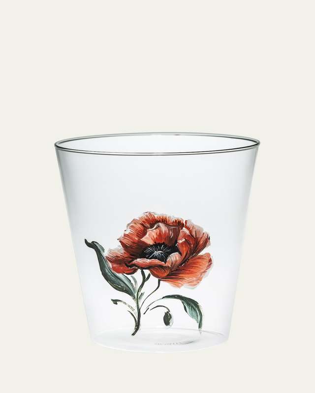 Poppy Drinking Glass, 12 oz.